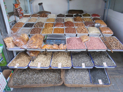Multiple Nuts and Grains at the Market Place.